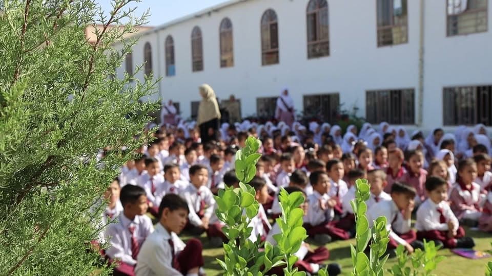 Students and teachers gathered for morning assembly at Ali Model High School